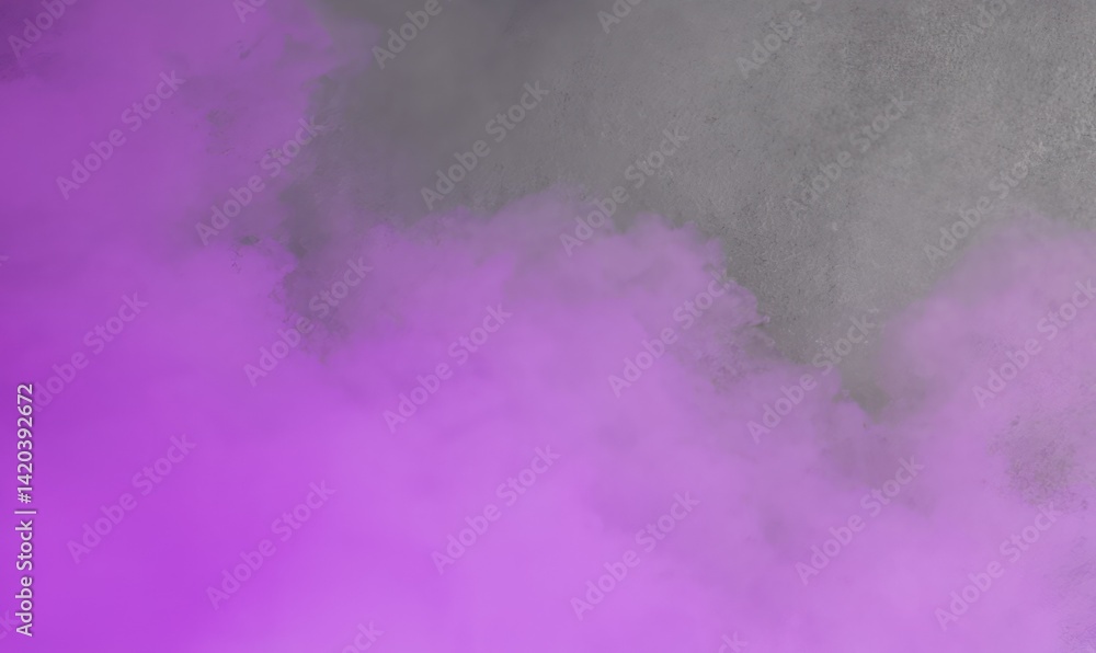 Poster vibrant purple fog envelops a minimalistic gray background, creating an intriguing abstract atmosphe