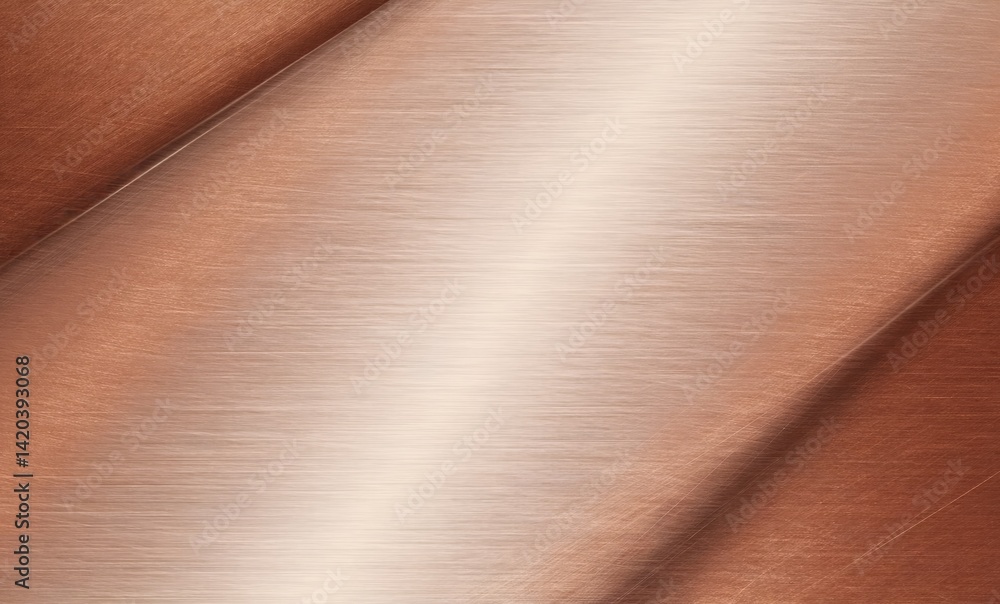 Poster textured copper abstraction showcases metallic hues with a smooth, polished surface emphasizing line