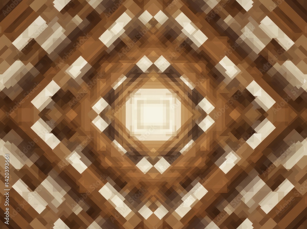 Poster dynamic geometric abstraction creating a captivating background with warm tones and intricate patter