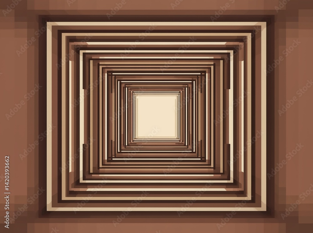 Poster complex layers create an abstract perception in a geometric design with a warm color palette