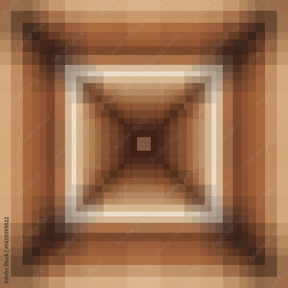 Poster intricate abstract pattern in warm tones creating a sense of depth and perspective