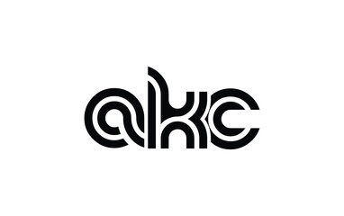 Obraz premium AKC Creative Unique Modern Letter Logo Design. Stylized logo featuring a unique letter design, presenting abstract minimalist aesthetics and modern appeal.