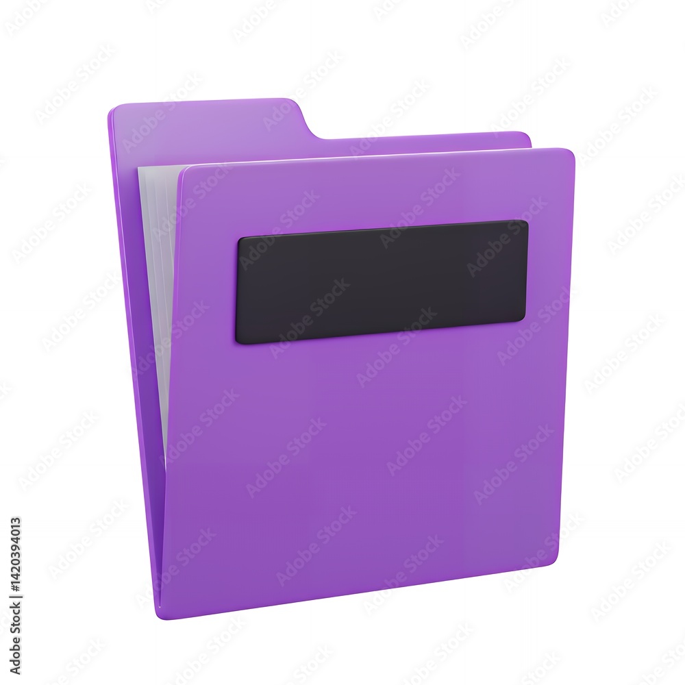 Poster purple folder icon file management document organization data storage information archive office sym