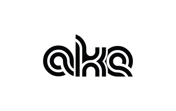 AKE Creative Unique Modern Letter Logo Design. Stylized logo featuring a unique letter design, presenting abstract minimalist aesthetics and modern appeal.