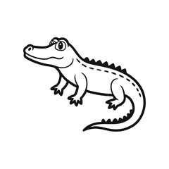 alligator Line Art vector icon on white background
