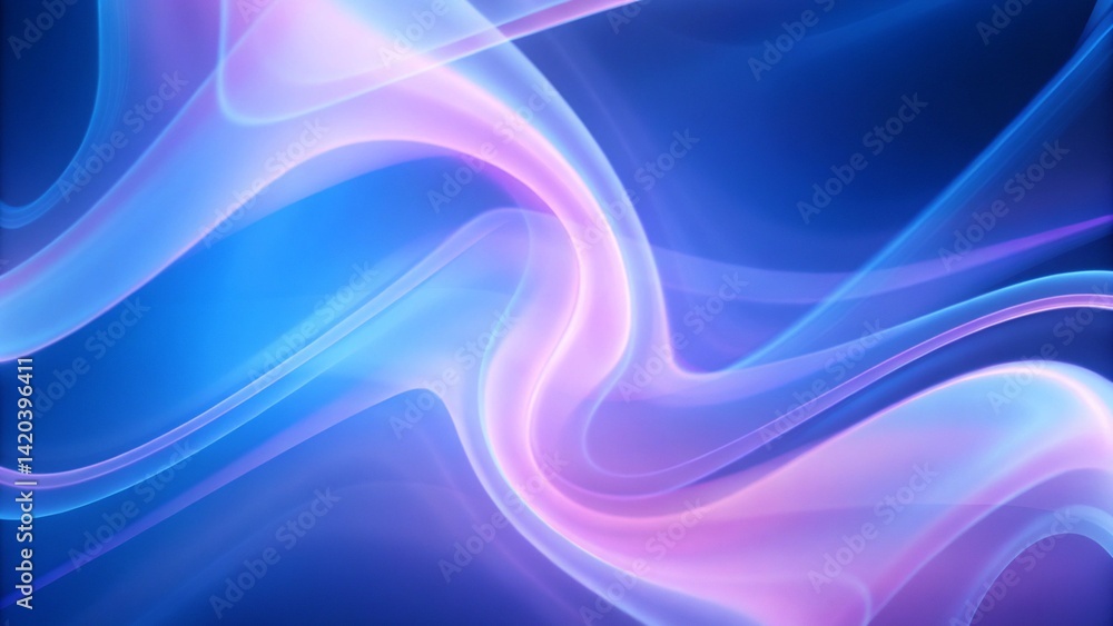Aufkleber abstract diffluent paint with purple and blue glow. wavy glowing pattern for your design. stylish ba
