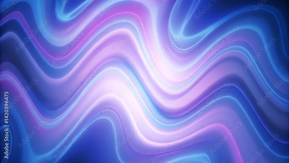 Aufkleber abstract diffluent paint with purple and blue glow. wavy glowing pattern for your design. stylish ba
