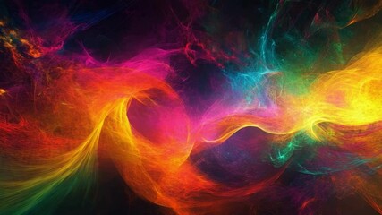 Chromatic Nebula: An entrancing image of a vibrant, swirling nebula. Vivid hues of rainbow colors dance and blend, creating a mesmerizing display of cosmic beauty.