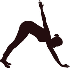 Yoga Silhouette in Downward Pose – Elegant Stretch Figure for Wellness, Fitness, Meditation, Flexibility, Balance, Strength, Mindfulness, and Holistic Health-Inspired Visual Art

