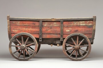Obraz premium Antique Wooden Cart Wheel: Aged Vintage Transport from Western Heritage