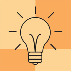 Simple Line Art Light Bulb Idea