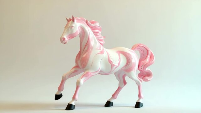 Pink and White Horse Animation