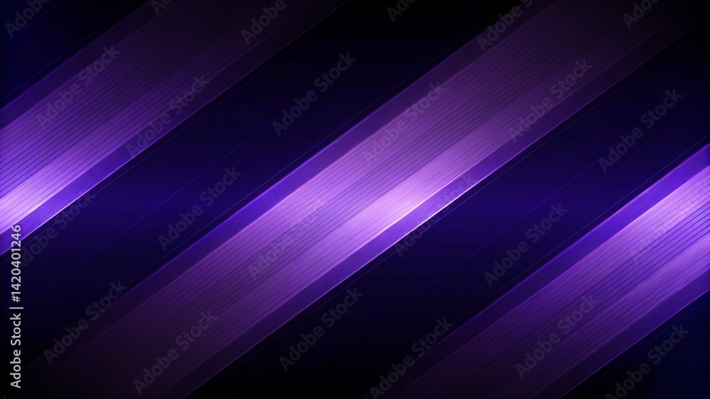 Poster Abstract purple straight stripes. Hi-tech futuristic background, modern design with vibrant lines, digital motion effect, dynamic pattern for technology and innovation themes