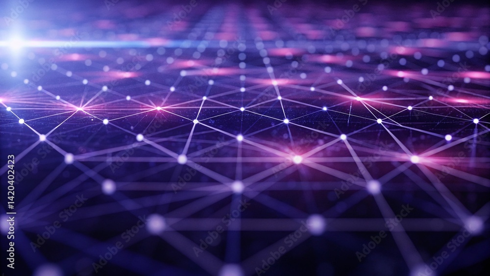 Poster abstract technology geometric background with connected fractal design, digital, network, innovation