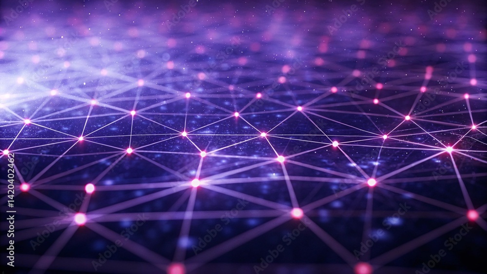Poster abstract technology geometric background with connected fractal design, digital, network, innovation