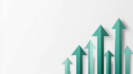 Arrows pointing upwards on light background. Symbolizes growth. Business concept