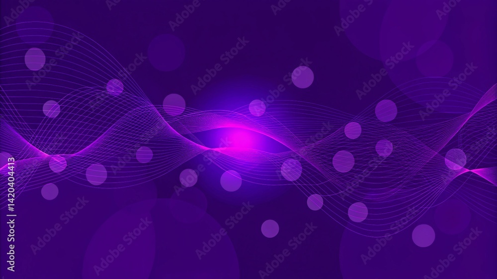 Aufkleber Beautiful abstract wave technology digital network background with space concept, futuristic lines flowing data particles, science mesh connection, cyberspace communication visualization