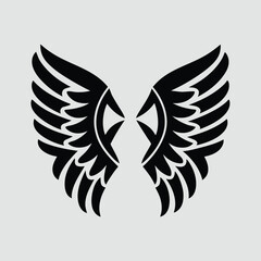 Abstract Black Tribal Wings Design Graphic Illustration