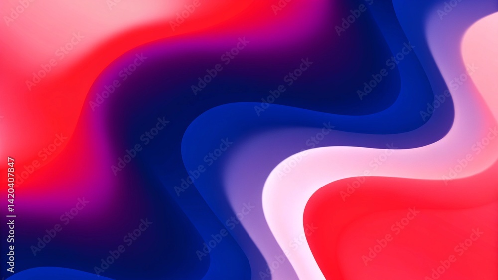 Leinwandbilder fluid gradient background with red, blue and violet. abstract color waves, modern digital art design