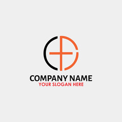 letters cf business logo design vector