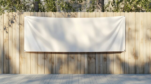 Layered Fabric Banner Mockup, vinyl banners printing, grommet mockup, Corporate outdoor banner, Horizontal Banner Mockup Hanging Outside. Fabric &amp; Scrim Vinyl Banner hanging on.