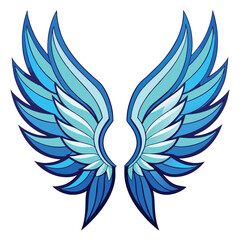 Stylized Blue Wings Design Element for Branding
