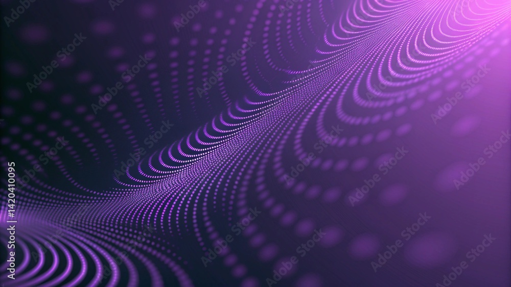 Poster Dark violet abstract geometric textured background. Color dynamic radial waves with glow effect. Soft red-violet colors. Modern poster for sites and printing. Futuristic digital backdrop wallpaper
