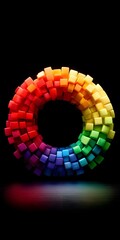 Vibrant circular arrangement of colorful blocks