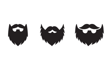 Beard icon Silhouette Vector