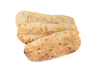 Focaccia flatbread isolated. Simple empty Afocaccia for panini, minimal Italian oblong bread