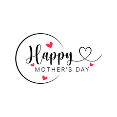 happy mother's day silhouette logo vector line art logo design