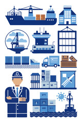 Global Logistics and Supply Chain Industry Vector Illustration