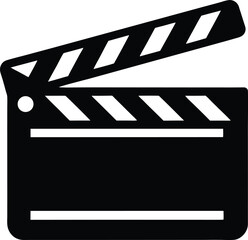 Clapperboard Icon Silhouette Vector Illustration