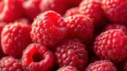 Lots of fresh raspberries closeup.