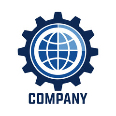 Gear and Globe Logo: International Technology Company