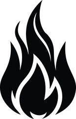 Fire Icon Silhouette Vector Illustration