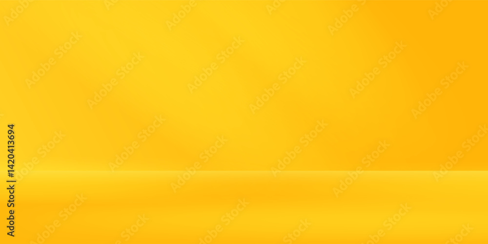 Poster yellow background abstract with gradient in empty room studio, yellow empty room studio gradient use