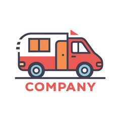 Retro Camper Van Logo Design for RV Company