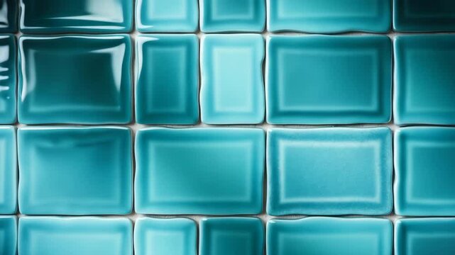 Tropical style aqua dark green mosaic wall tiles. Genuine blue vintage ceramic tiles for interior surfaces. Wall tile backdrop ideal for a contemporary, minimalist, striking, refreshing, gentle.