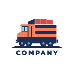 Modern Transport Truck Logo Design for Business Branding