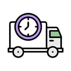 Modern cartoon illustration of a cement truck icon