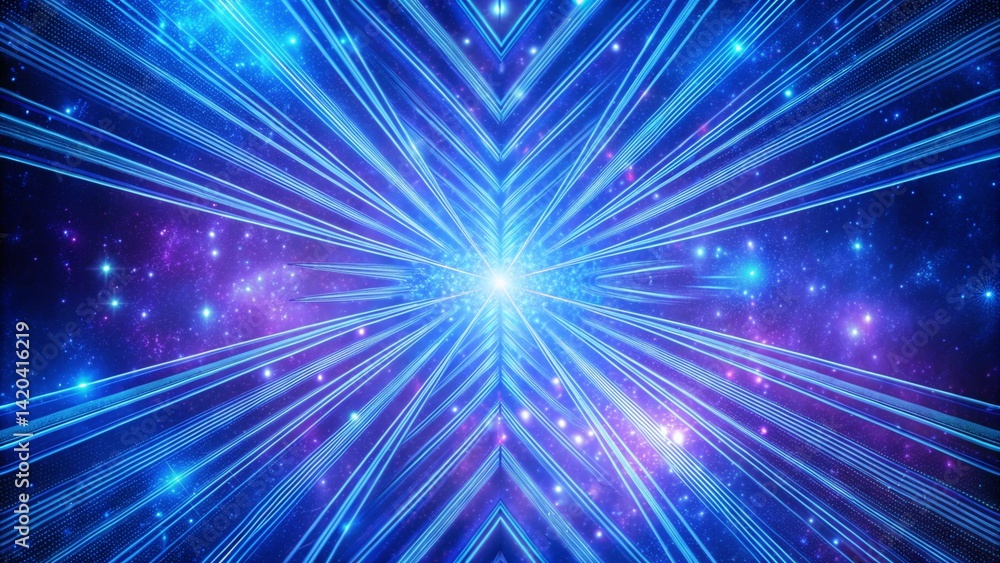 Aufkleber abstract background in blue and purple neon glow colors. speed of light in galaxy. explosion in univ