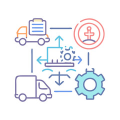 Logistics and Supply Chain Management Graphic Illustration Concept