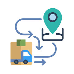 Delivery Route: Truck, Location, and Direction of Travel
