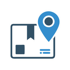 Package location icon: shipping, delivery, and logistics symbol
