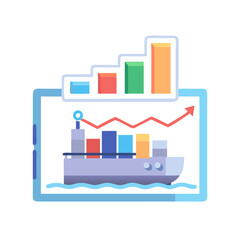 Shipping Industry Growth Shown On a Tablet Screen