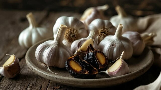 Dish featuring black garlic
