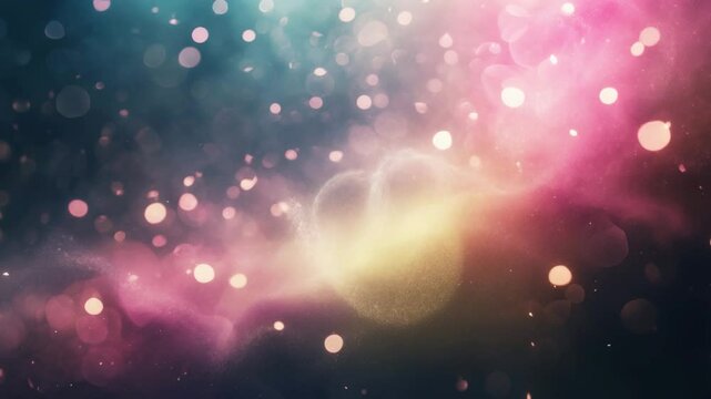 Bokeh background, standard, fundamental grainy noise, rough texture, abstract atmosphere, radiant light and sparkling backdrop, design, color gradient.