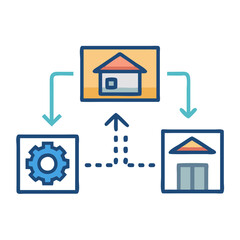 Smart Home Automation System with Connected Services Icon