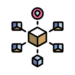 Decentralized Network Connection with Centralized Location Point Icon